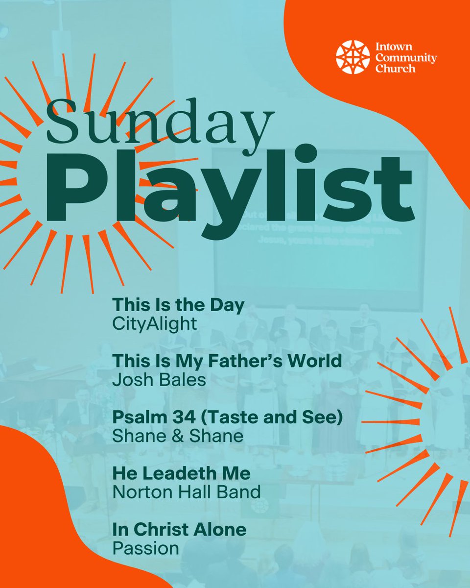 Intown_Church's tweet photo. Add a little sunshine to your day with our positivity playlist! Perfect tunes for a brighter mood.
🎧 Check it out: https://t.co/RhJsfttul9
#IntownChurchATL #IntownCommunity #SundayPlaylist #Listen #Music https://t.co/Eq9aS1lieB
