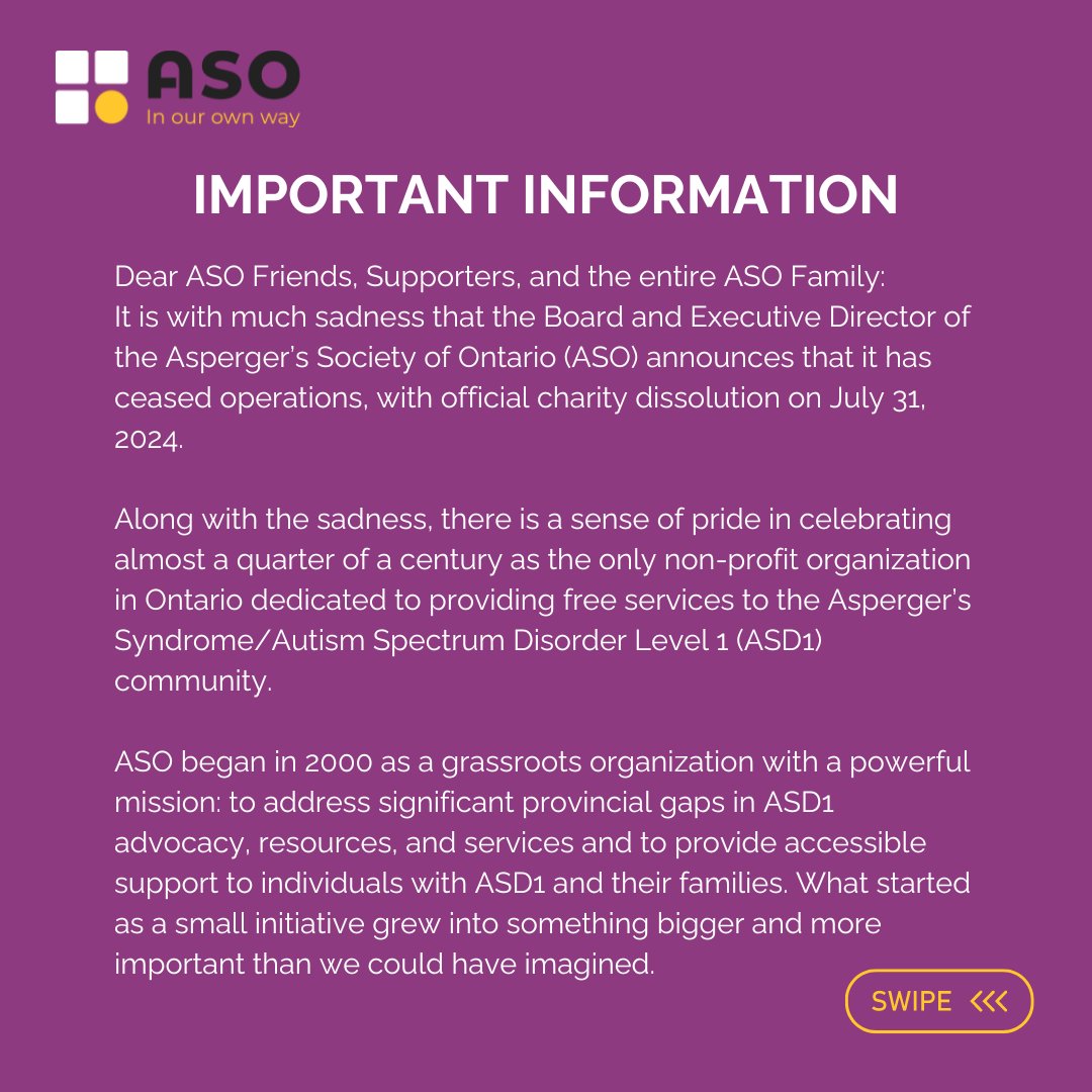 ASO (formerly Aspergers Society of Ontario) tweet media