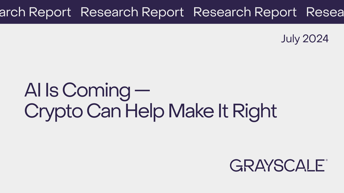 Grayscale's tweet photo. 🌐 #AI is centralized but raises serious risks. Dive into how #crypto's #decentralization can help mitigate these challenges and shape AI's future.

Read the full report: https://t.co/08OSGZh2r6 https://t.co/vowZx5lBkm