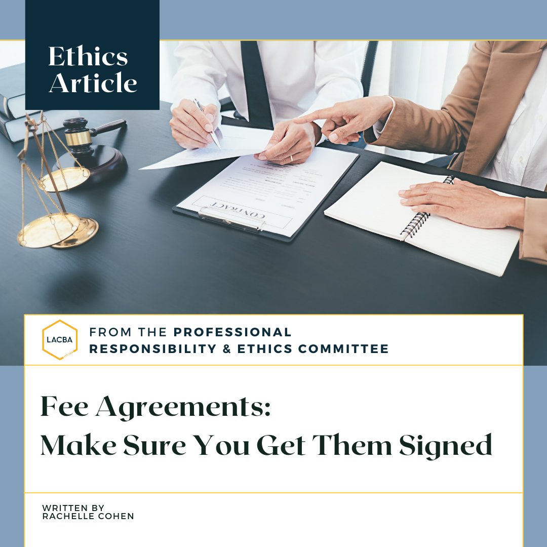 LACBA's tweet photo. In our world of instantaneous interactions, lawyers and clients often communicate and agree by email or text. π±
Are you in compliance? π https://t.co/XVtrJAijUL
#LACBA #LegalEthics #LawEthics #ProfessionalConduct #CaliforniaLawyer #LosAngelesLawyers #FeeAgreement #Lawyertips https://t.co/lEEu7mLMSD