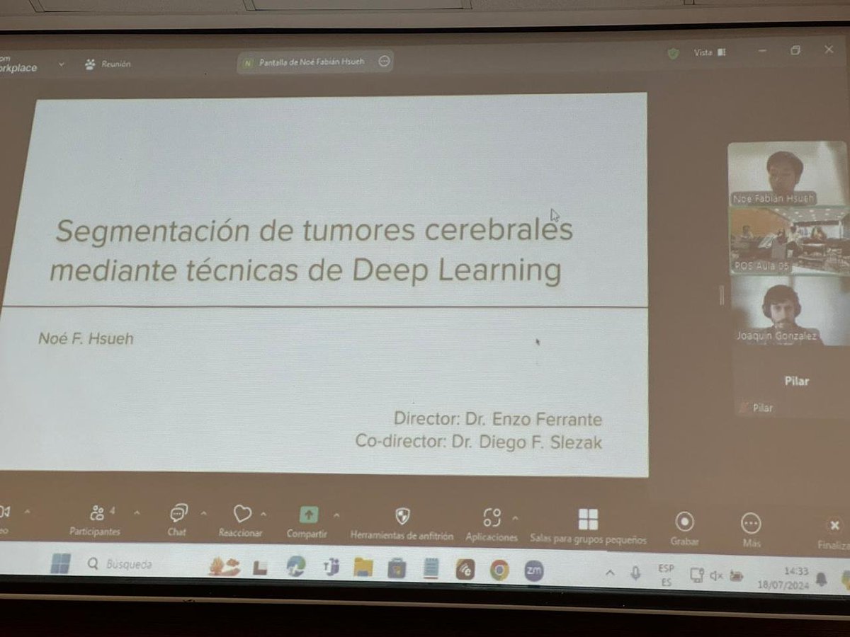 Felicitamos a Noé Hsueh, quien defendió su tesis de Licenciatura en Ciencias de Datos y a sus directores, <a href="/enzoferrante/">Enzo Ferrante</a> y <a href="/dfslezak/">Diego F. Slezak</a>, investigadores de nuestro laboratorio!

👇 Te contamos más