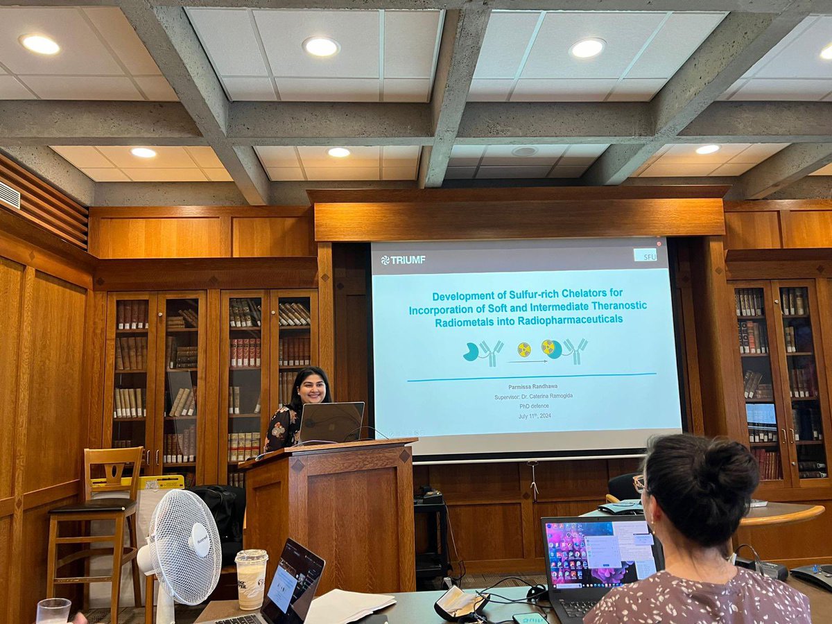 parmissaran's tweet photo. I defended my PhD last week and want to thank all my friends and family who made the day so special &amp; for all the love and support over the years. Had the best time in the Ramogida group! I really enjoyed all the research I had the opportunity to do in the nuclear medicine field. https://t.co/MMAsx2vQp5