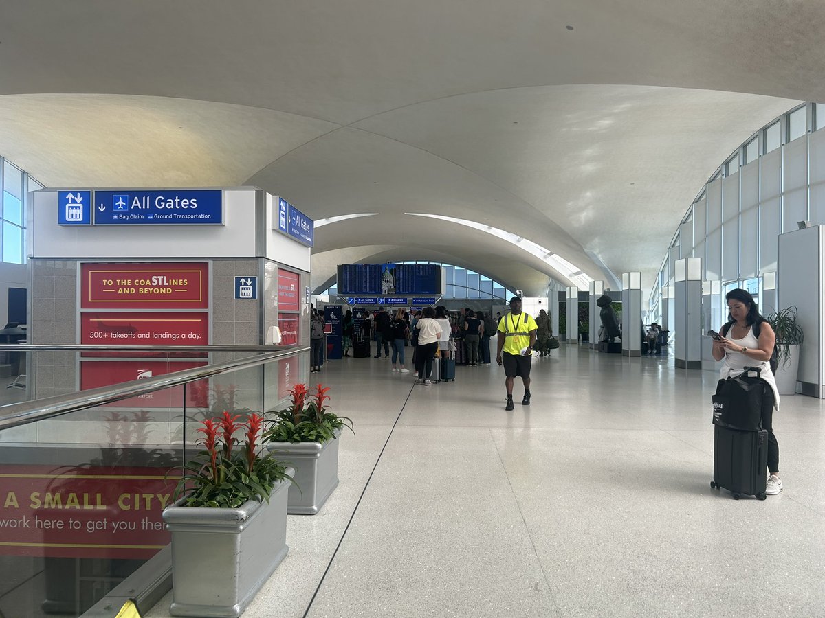 Here’s a look inside terminal 1 of Lambert Airport following the worldwide software problem. I’ve talked with people taking hours-long Ubers to their final destination and others with no issues at all.