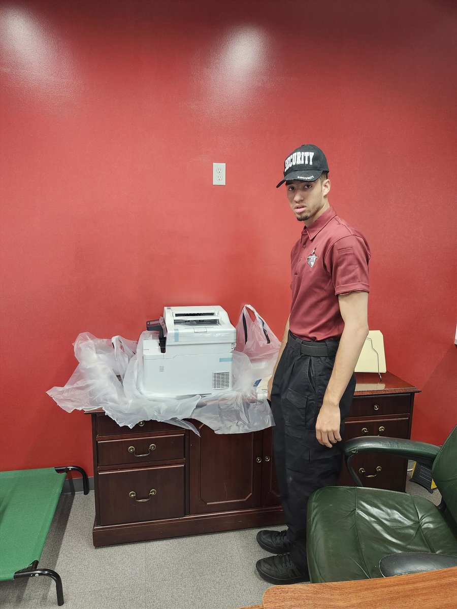 New guard and printer for the office. B-1