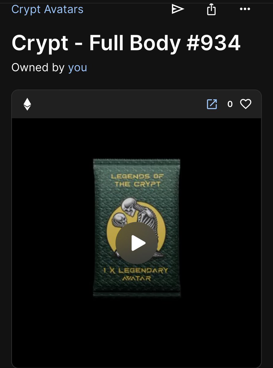 SmitdogEth's tweet image. Would love to Thank @Eldiablo_eth for gifting me a Legendary Crypt Avatar Pack
to create my own insane Fighting Machine!! OR do I hold?!🤔😉
Either way I do have two now!🤟
@TheCrypt_Nfts #CryptAvatars
 💀💎💀💎💀💎