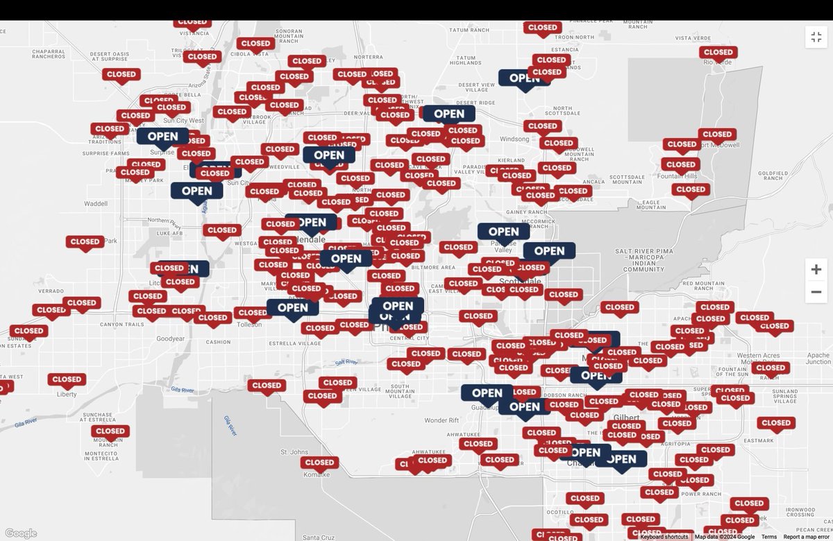 BehizyTweets's tweet photo. UPDATE: Look just how many voting locations are down in Maricopa County right now. Notice how much they love to lie, claiming it was "some" this looks like a lot more than some https://t.co/yoMdwapfN0