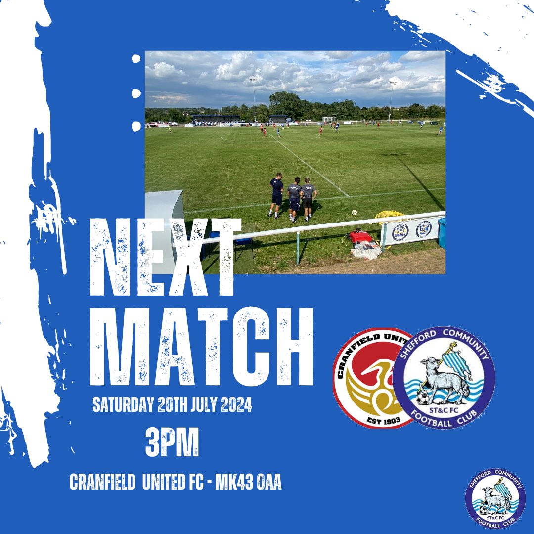 sheffordcampton's tweet photo. π¨ Reminder π¨
We face @CranfieldUnited tomorrow at 3PM at Cranfield United FC MK43 0AA
#upthesheep https://t.co/e0i1yY5w0A