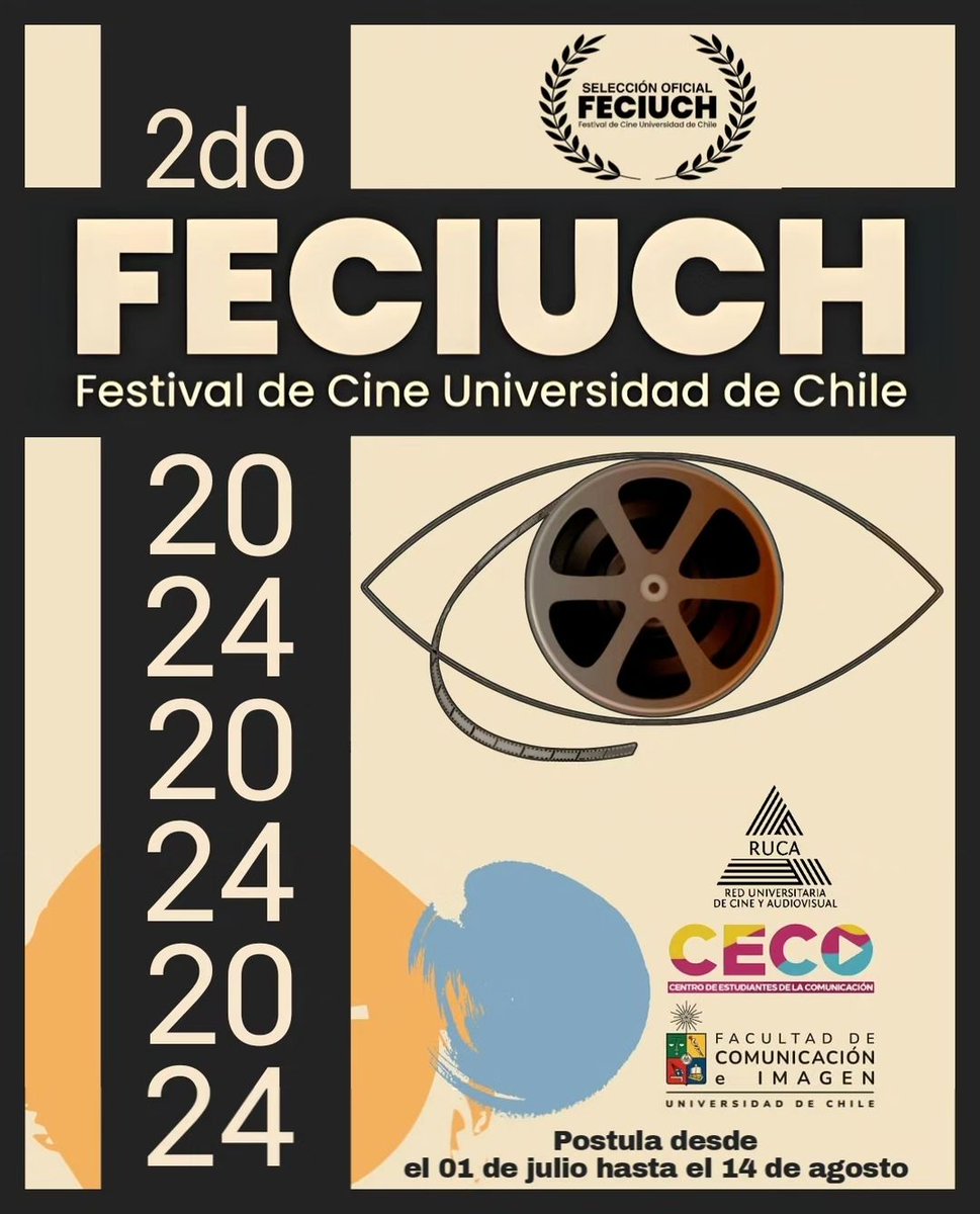 Cine_UDP's tweet photo. 1/3 ¡Atención estudiantes! 🎬✨

Nos alegra anunciar la segunda edición del Festival de Cine de la Universidad de Chile (FECIUCH). Este festival universitario busca reunir a una amplia comunidad de estudiantes, profesores y egresados/as de diversas escuelas de cine del país. https://t.co/SUNHvHRm2z