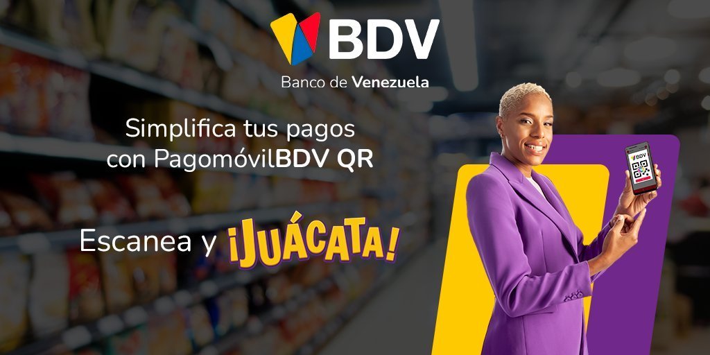 BcodeVenezuela's tweet photo. La solución que necesitas la llevas en tus manos con el Banco de Venezuela 🙌

Tus pagos al instante con PagomóvilBDV QR

¡Fácil y rápido! 😁

Con la #BDVApp tienes todas las opciones para realizar tus operaciones 📱

✅Acceso directo a PagomóvilBDV QR
✅Crear QR
✅Compartir QR https://t.co/3W5EDU0BYJ