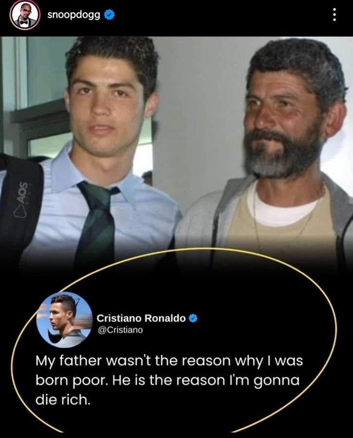 CristianoXtra_'s tweet photo. When Snoop Dogg shared this amazing quote of Cristiano Ronaldo. https://t.co/SuECmJIkQH