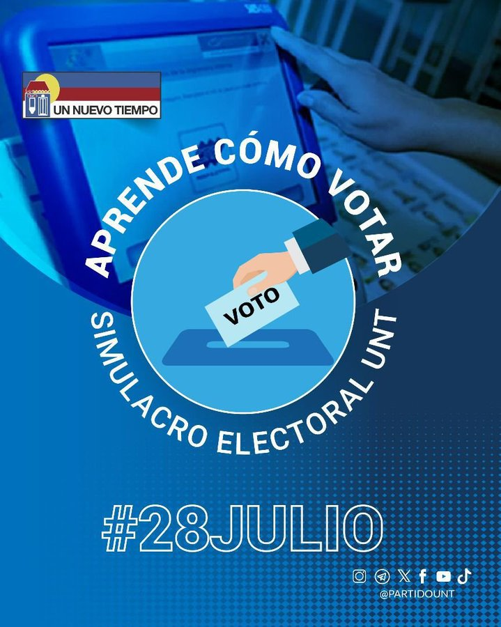 partidoUNT's tweet photo. ¿Aún tienes dudas sobre cómo votar este #28Julio?

Te invitamos a ingresar en: https://t.co/hqA3py2EYi y efectuar el paso a paso del proceso a través de nuestro simulador electoral.

Recuerda que tu voto es secreto y libre. https://t.co/cbdezW2kZY