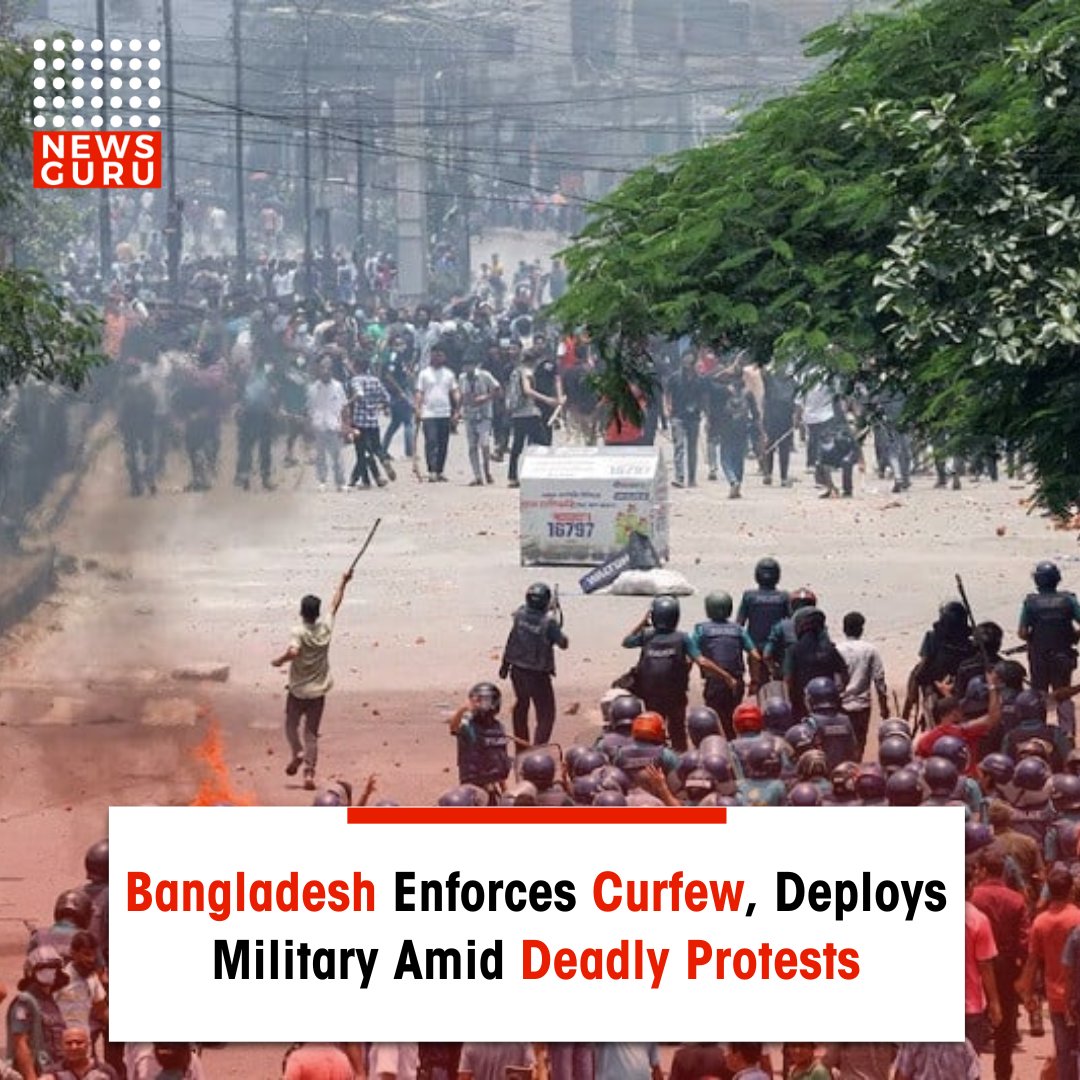 newsgurupk's tweet photo. Bangladesh Enforces Curfew, Deploys Military Amid Deadly Protests
Read more: https://t.co/6RKRs5SEsv
#NessGuru #Bangladesh #Curfew #StudentProest #Protest
