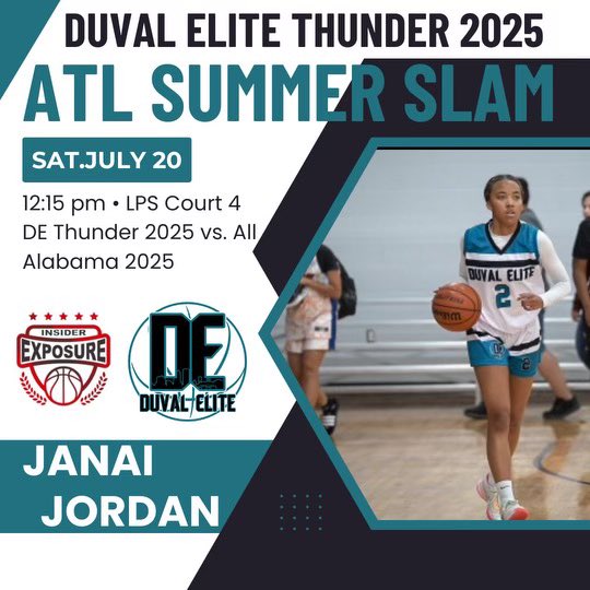 JanaiJordan2's tweet photo. Excited for my last tournament of the summer!! @DuvalElite @SUTSReport @InsiderExposure @PGHFlorida https://t.co/V80JoR7OZd