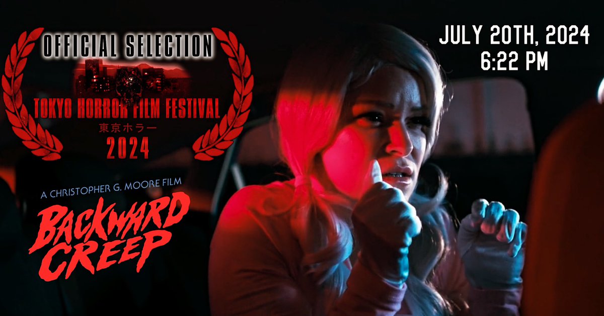 Our award-winning horror short <a href="/BackwardCreep/">BackwardCreep</a> has its JAPAN PREMIERE at <a href="/TokyoHorrorFilm/">Tokyo Horror Film Festival</a> Fest on July 20th at 6:22 pm. That’s like less than 12 hrs from now since they’re ahead of us time-wise! We’re excited to screen there since our villain has its origins in Japan. #ilikefilms