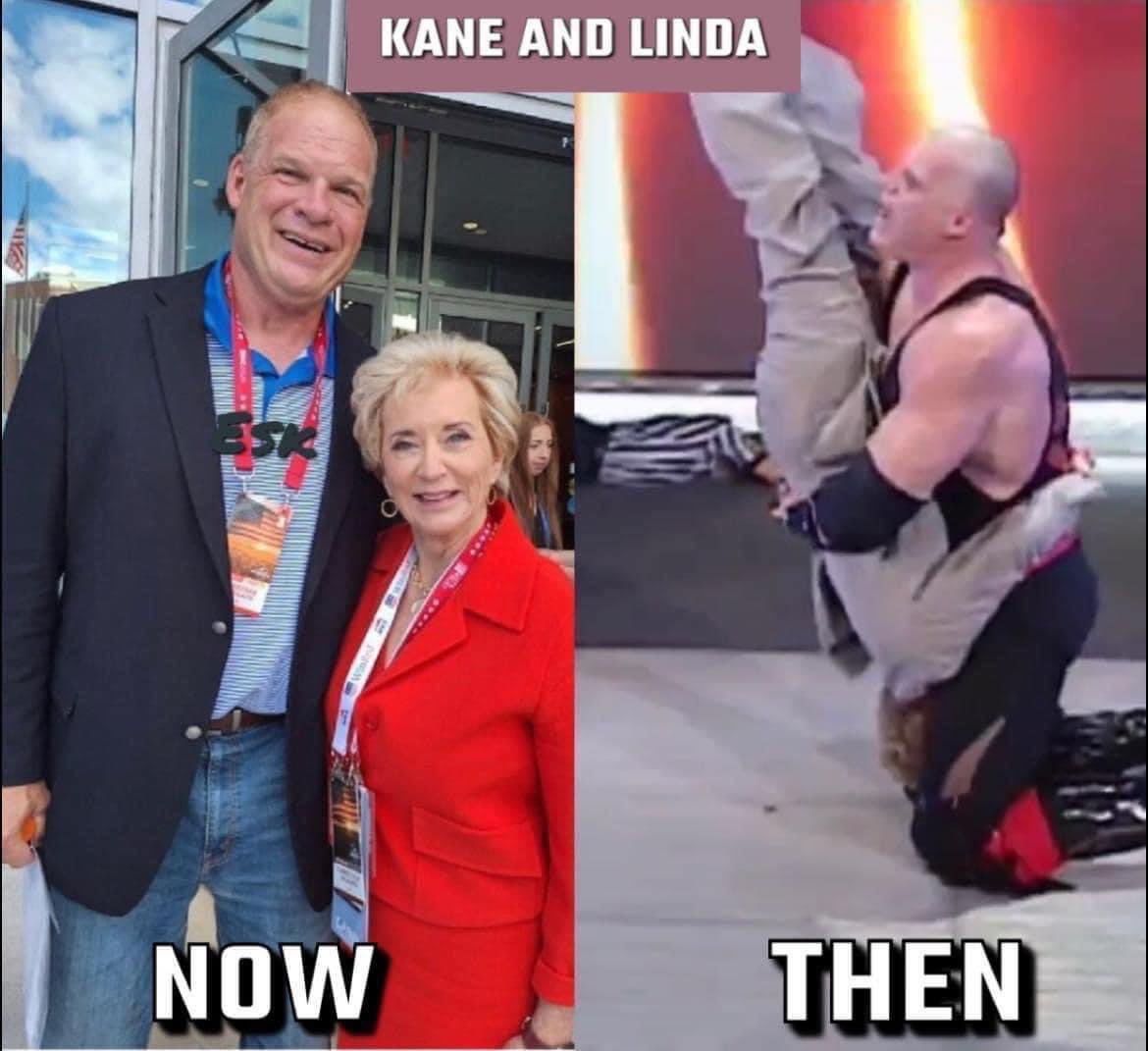 Paddy Pimblett (@ufcpaddy) on Twitter photo Kane <a href="/GlennJacobsTN/">Glenn Jacobs</a> reunites with Linda McMahon for the first time since he tombstoned her on the entrance ramp almost 20 years ago!
#wwe Kane <a href="/GlennJacobsTN/">Glenn Jacobs</a> reunites with Linda McMahon for the first time since he tombstoned her on the entrance ramp almost 20 years ago!
#wwe
