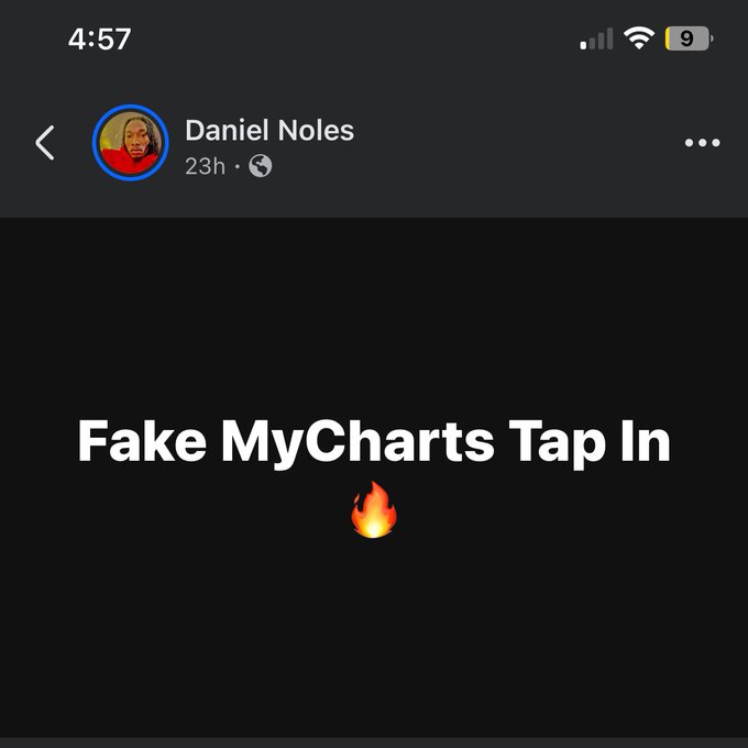 This what yall doing paying for fake MyCharts now wow 😮 im scared of yall fr https://t.co/Vh1FMfEDqv