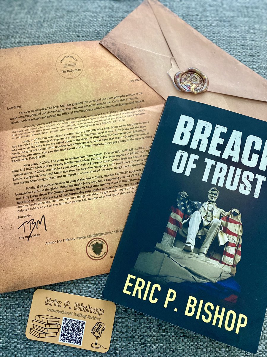 Orlando_AUTiger's tweet photo. #Friday book mail is the best - especially when it’s #breachoftrust BY @EPBAuthor Thank you Eric for my autographed copy!
Loved #thebodyman and can’t wait to read this #thriller 🫡
@brunoemediapub @BestThrillBooks @CREWbookreviews @thrillerwriters @Duells06 @MTW_2024 @elliottmarke1 @MikeMasonUSA @mrcarlson04 @Abibliofob