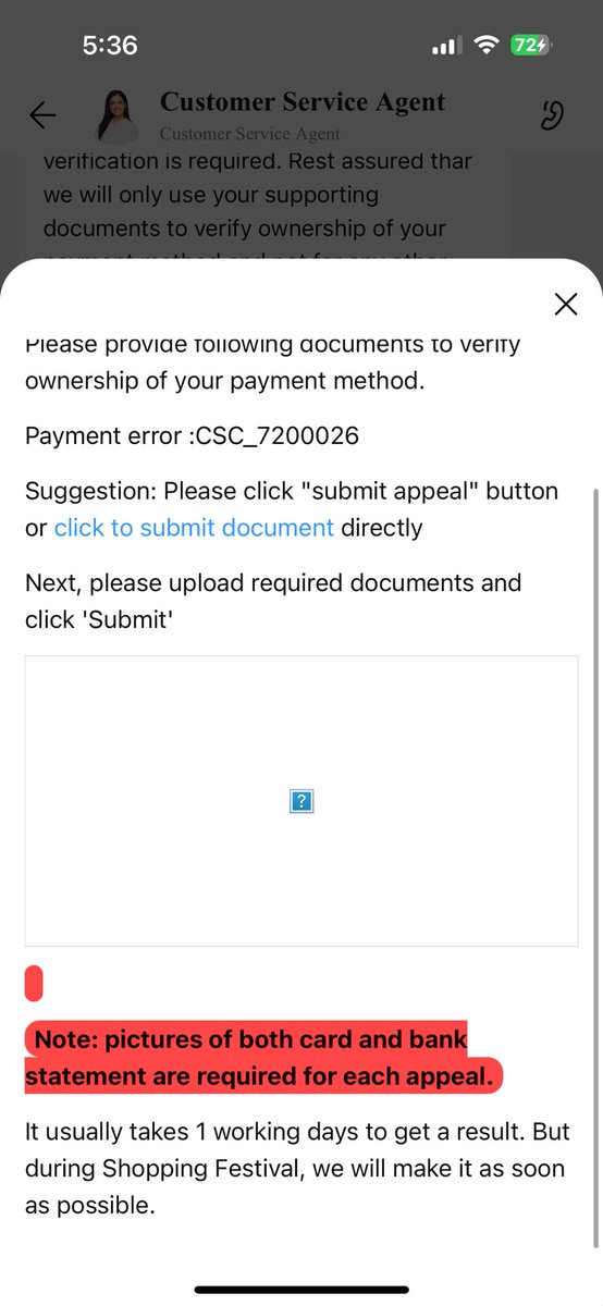 cjreyn04's tweet photo. Watch out for @AliExpress_EN I’ve been purchasing for years now they are requesting a picture of my credit card and a bank statement #fishy #scam DO NOT GIVE YHEM YOUR BANK STATEMENT… https://t.co/DbJ3X9gbPf