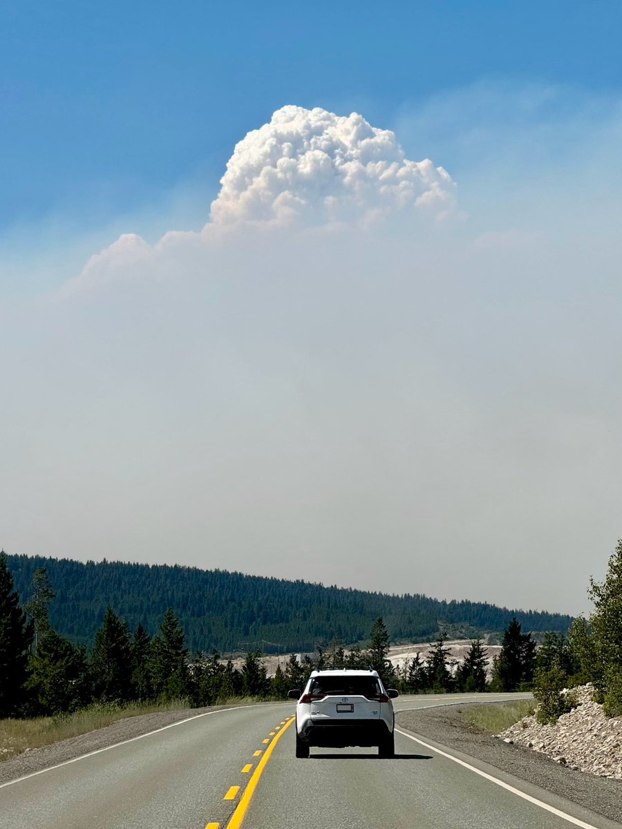 RyanVoutilainen's tweet image. #Pyrocumulus cloud from the #ShetlandCreek #wildfire as @BadWeatherKyle makes his way in to get a closer look. ⛰️🌲🔥

View from #BChwy97C near Logan Lake.

#BCwildfire #ShareYourWeather #BCwx #BCdry #BCheat #BCfire #BCwx #BCstorm