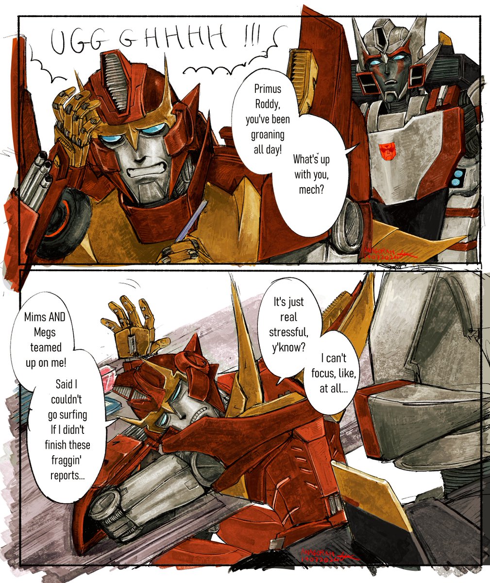 anagorah's tweet photo. in which Drift helps Rodimus relax #MTMTE https://t.co/QAeNI3SVDQ