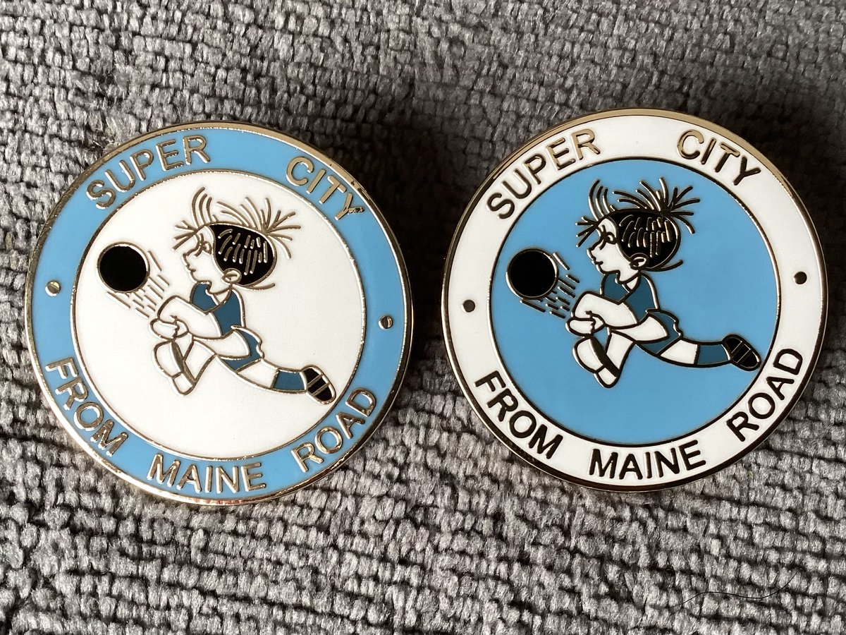 FBadgeman's tweet image. Celebrating the old classic Manchester City junior blues logo. Fantastic quality and only 50 pairs produced