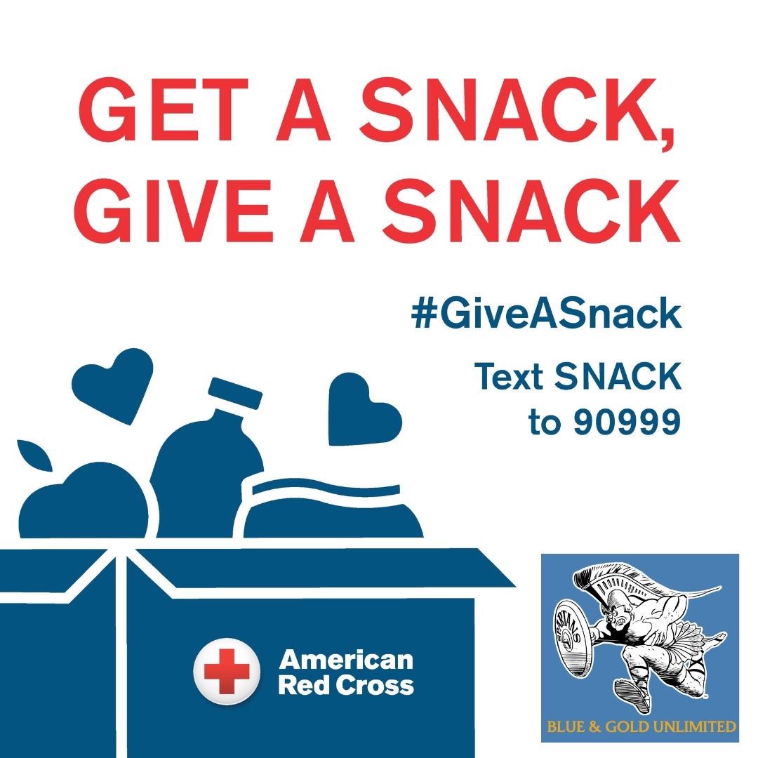 Be a Snack Hero! Visit  redcross.org/donate/snack-c…   Please join <a href="/BlueGoldNIL/">Blue & Gold Unlimited</a> to support @americanredcross.