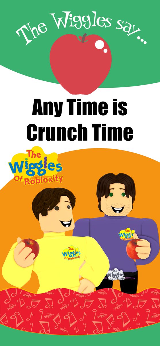 The Wiggles say: Any Time is Crunch Time! An Apple at any time of the day keeps you feeling strong! 🍎🍏