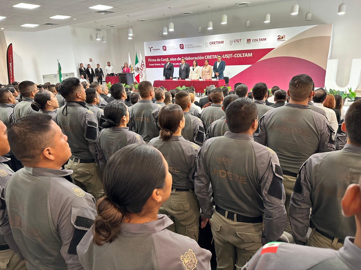 USJTam's tweet photo. Firman convenios #USJT con #CRETAM y #COLTAM.
#Seguridad, #educación y #salud son pilares fundamentales en todo gobierno y aquí en #Tamaulipas caminamos de la mano: @SergioHChavez https://t.co/Y4n7AZxzMg https://t.co/QBkeUgCOma