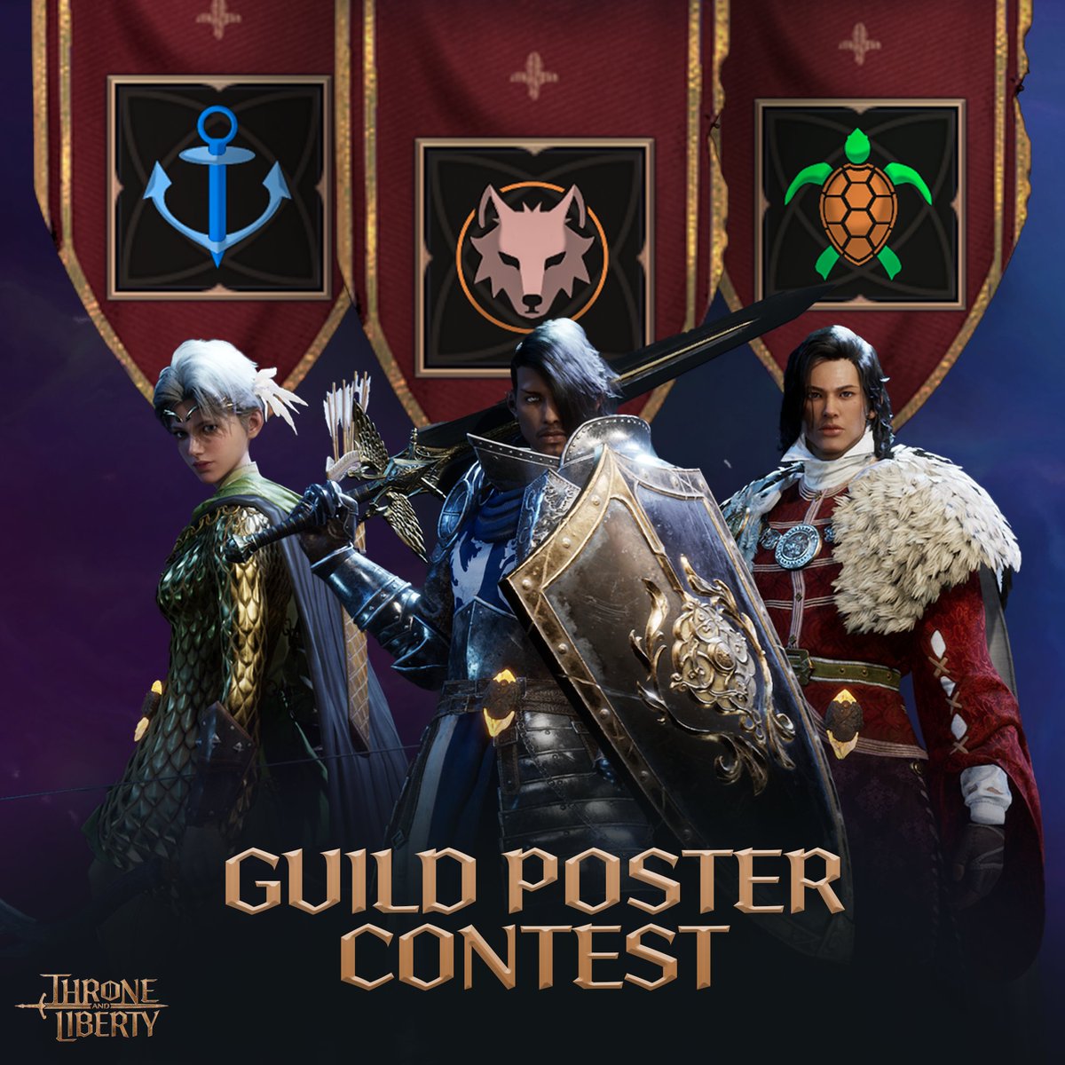playtlgame's tweet photo. Put Solisium on notice with a poster of your guild.

Now through July 30, reply to this post with a guild poster of your own creation, and use #TLGuildPoster for the chance to win 1 of 3 Early Access Prize Packs! 

In-game screenshots encouraged! Rules below(1/2) https://t.co/9MRcheav6x