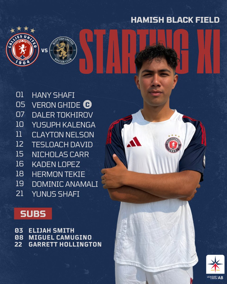 STARTING XI ⚽️

#League1 #League1Alberta #CalliesUnited #CalliesUnitedL1 #ForgedInUnity #DrivenByPassion