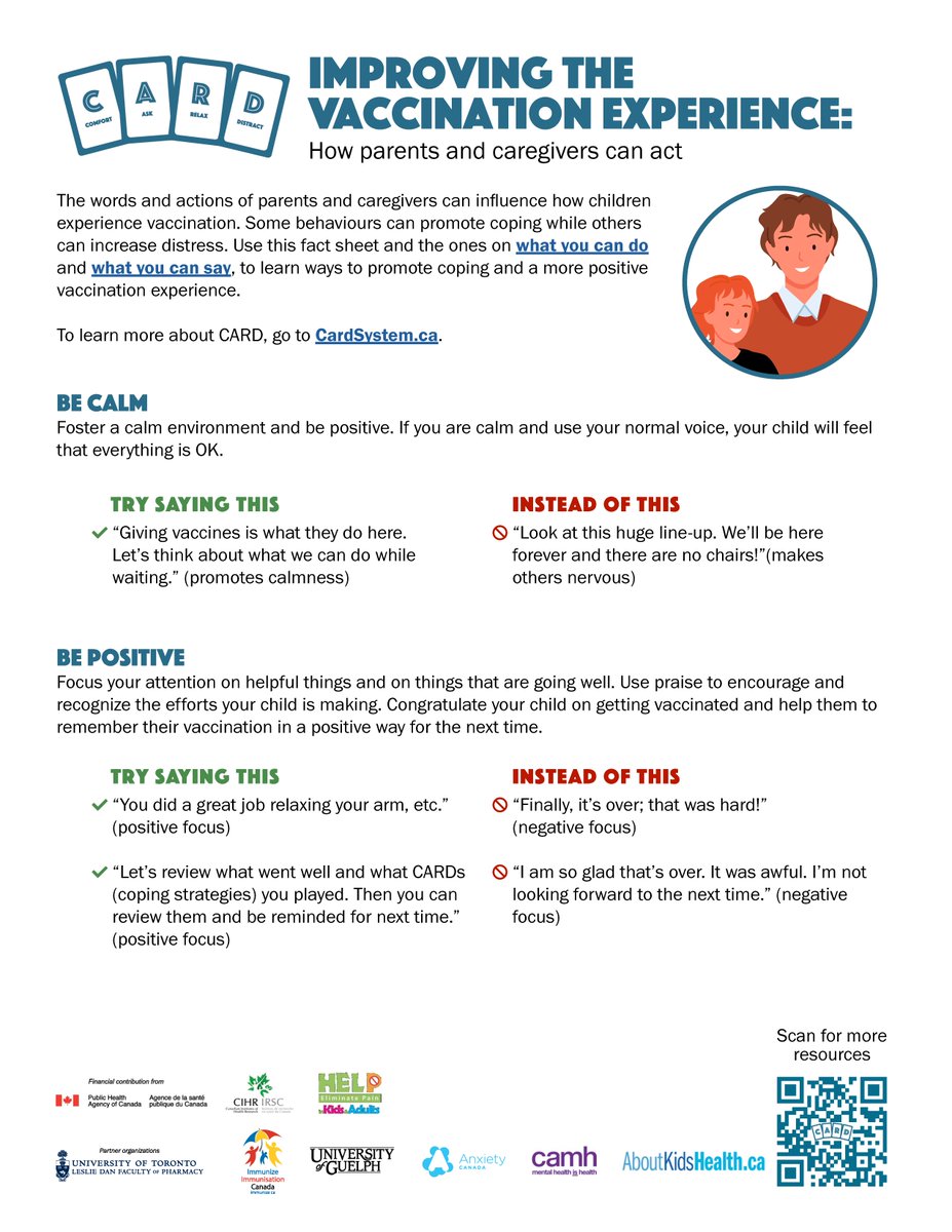 ImmunizedotCa's tweet photo. The CARD™ System | Improving the vaccination experience: How parents and caregivers can act | https://t.co/8qfP2hnzSN #VaccinesWork #CARDSystem #GetImmunized https://t.co/2vivCPkV8d