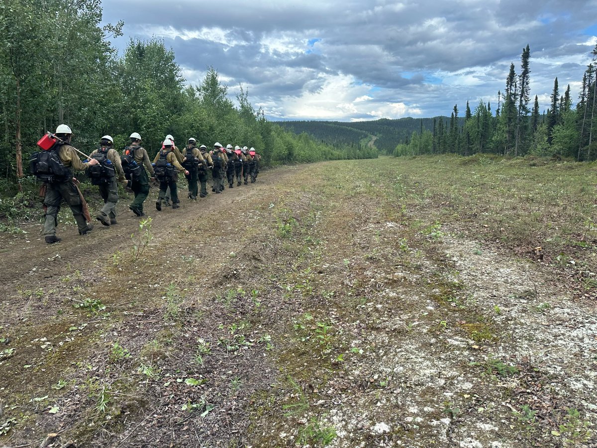 NLTahoeFire's tweet photo. Our Slide Mountain hand crew at the #MainFire near Ruby, Alaska. Ruby is a small village located on the Yukon River in Western Alaska.
The crew cut containment lines around the village of Ruby.
#WildlandFireSeason2024
#SlideMountainHandCrew
#nltfpd
#MainFire https://t.co/ywi1ksCFut