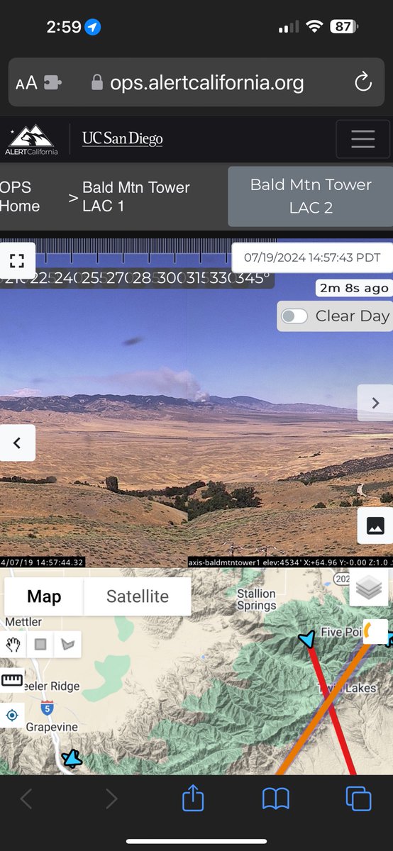 SoCalFirePhoto's tweet image. Burn operation per @kerncountyfire on the #WhiteFire near #Tehachapi
Smoke from one of the SQF fires can be seen even further north in the camera. 

ops.alertcalifornia.org/cam-console/85…