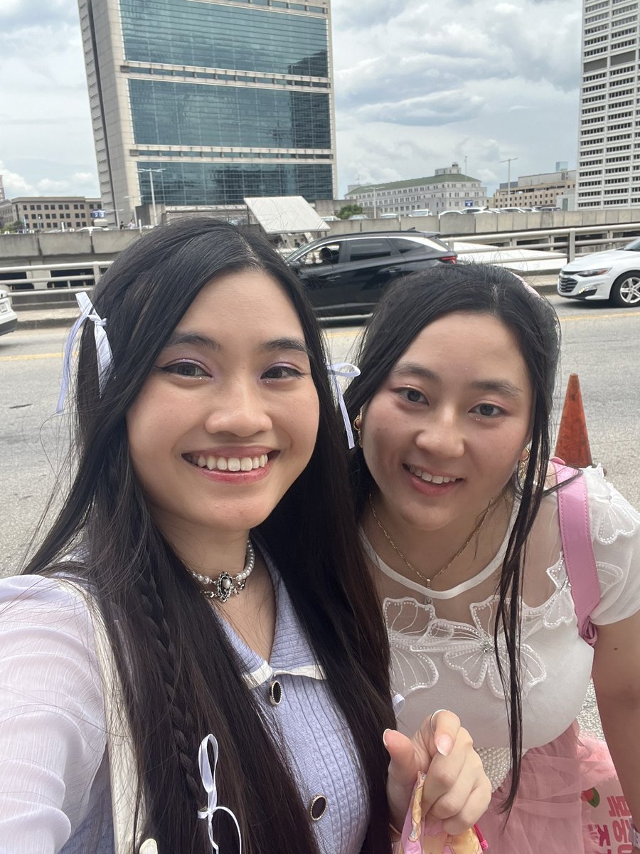 Handing out freebies at main entrance