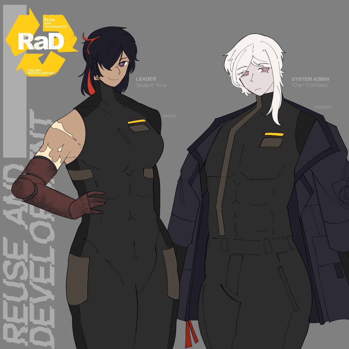 nineseraph's tweet photo. [AC6 ocs] Post-Liberator RaD members:

#ARMOREDCOREIV #AC6 #アーマードコア6 https://t.co/bwSmpk1JJM