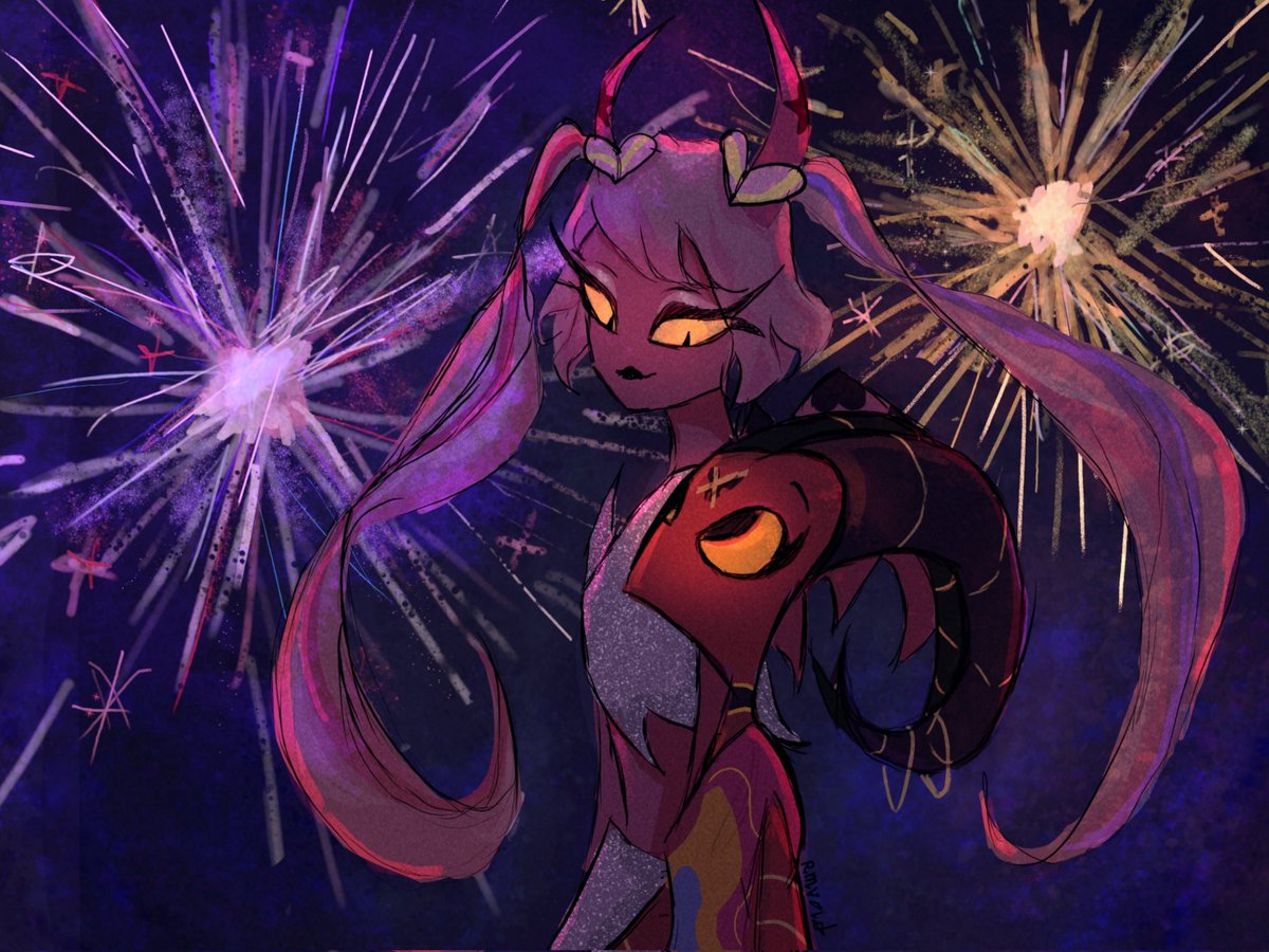 rmvd__'s tweet photo. day 3: fireworks ✨💕
#Verbieweek2024 #verbie #HelluvaBossFanart https://t.co/uymf8uupZo