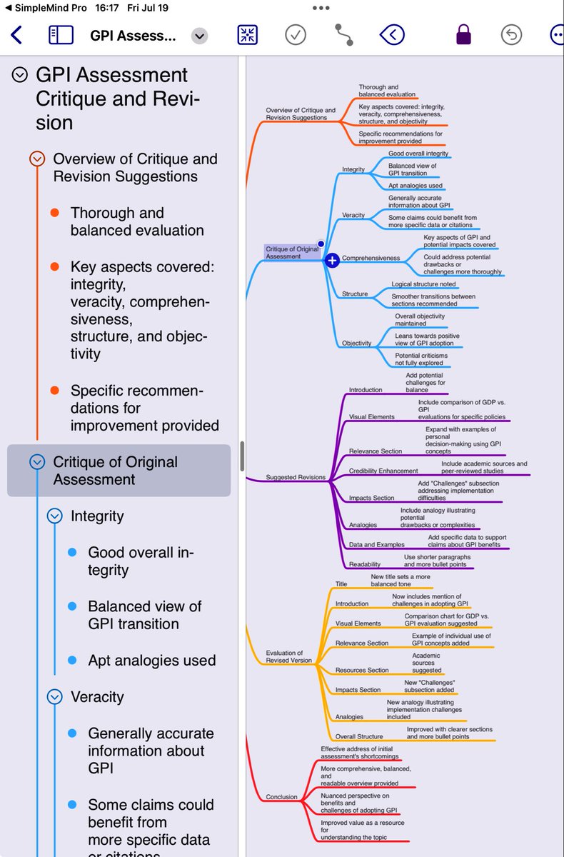 BurkhartRj's tweet image. Exporting Claude-OPML2 format via #SimpleMindPro (SMP) to #MindNode-Preview produced both images: