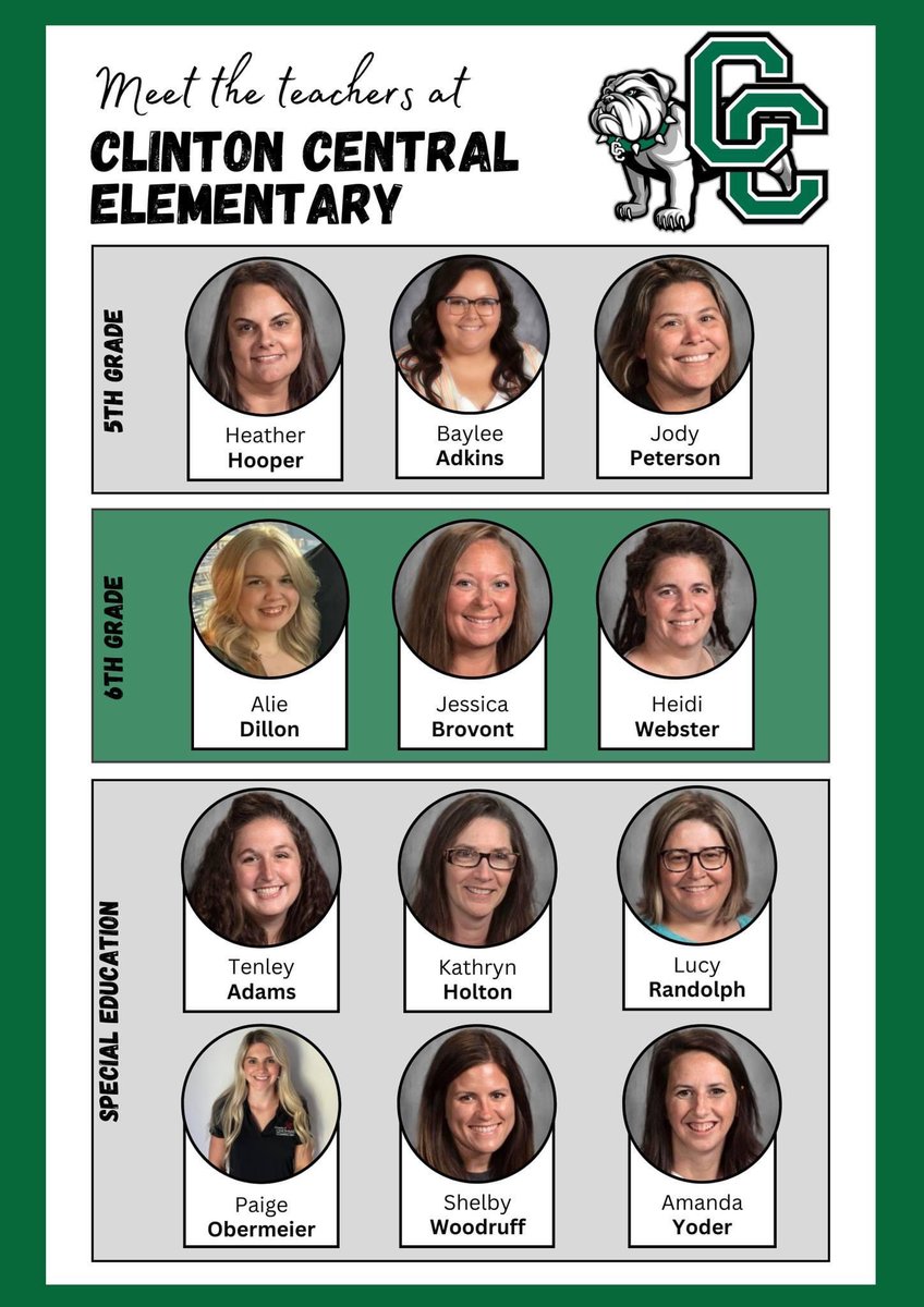 mrs_aubreesmith's tweet photo. I would put this staff up against anyone. 
So proud to represent this amazing elementary school! 🤍 💚

@CCSC_Bulldogs 
@ClCentralElem 
@kortney_golden https://t.co/eMgMLLbnPk
