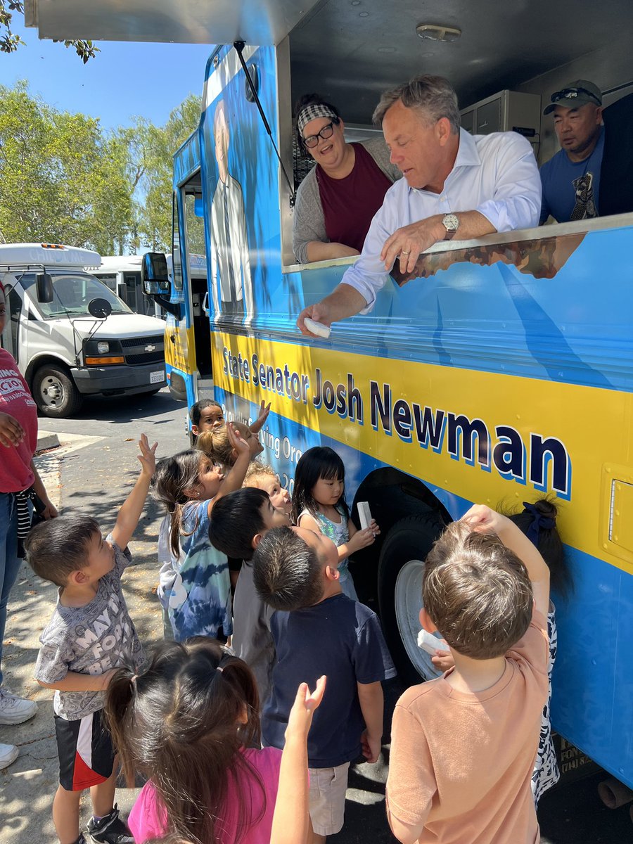NewmanforCA's tweet photo. #TeamNewman & the #BetterSenator ice cream truck made a quick stop to spread some much-needed ice cream joy to our youth!๐ฆโ๏ธ
@Childtime in Brea provides an incredible service for working parents & and encouraging space for children to learn and play. Iโm happy to support them. https://t.co/cmUD2tFu1V