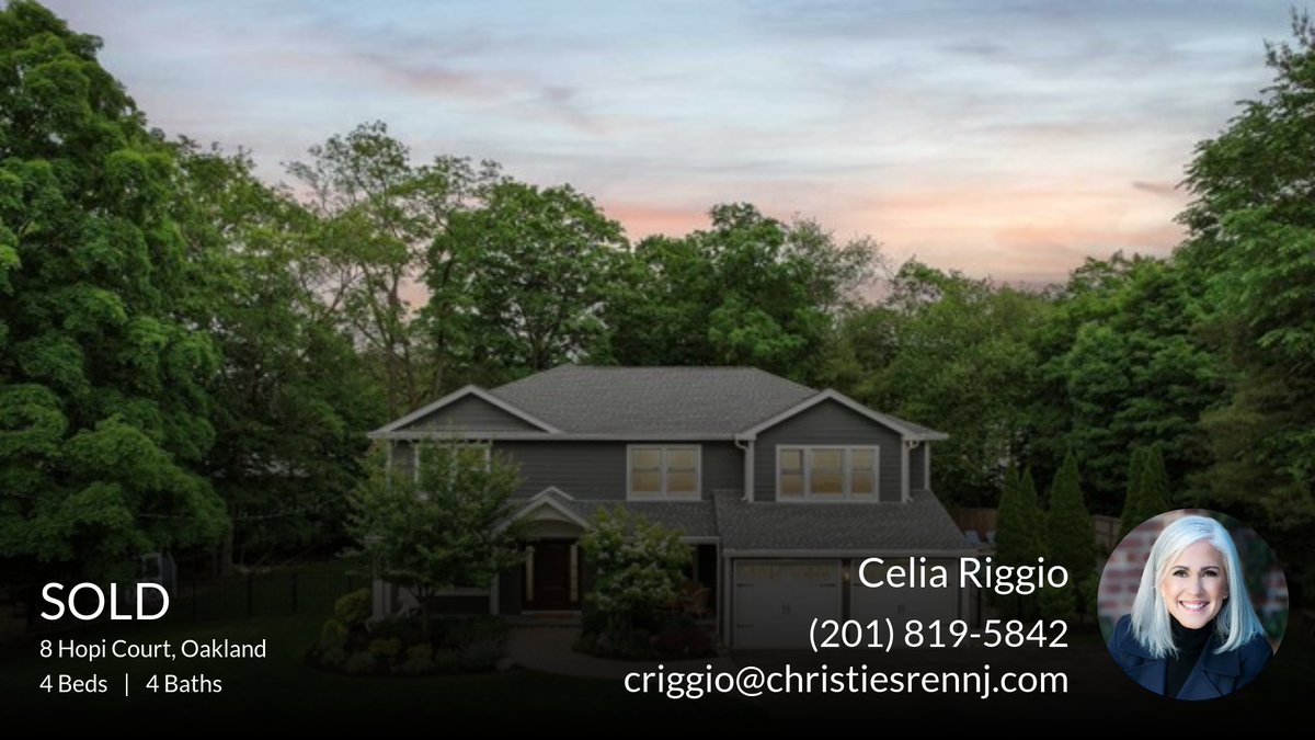 celrig's tweet image. Check out this listing that just sold in Oakland! If you're thinking about selling your home, send me a message or give me a call at (201) 819-5842 so we can talk about your options.

Celia Riggio
Broker Associate
Christie's... homeforsale.at/8_HOPI_COURT_a…