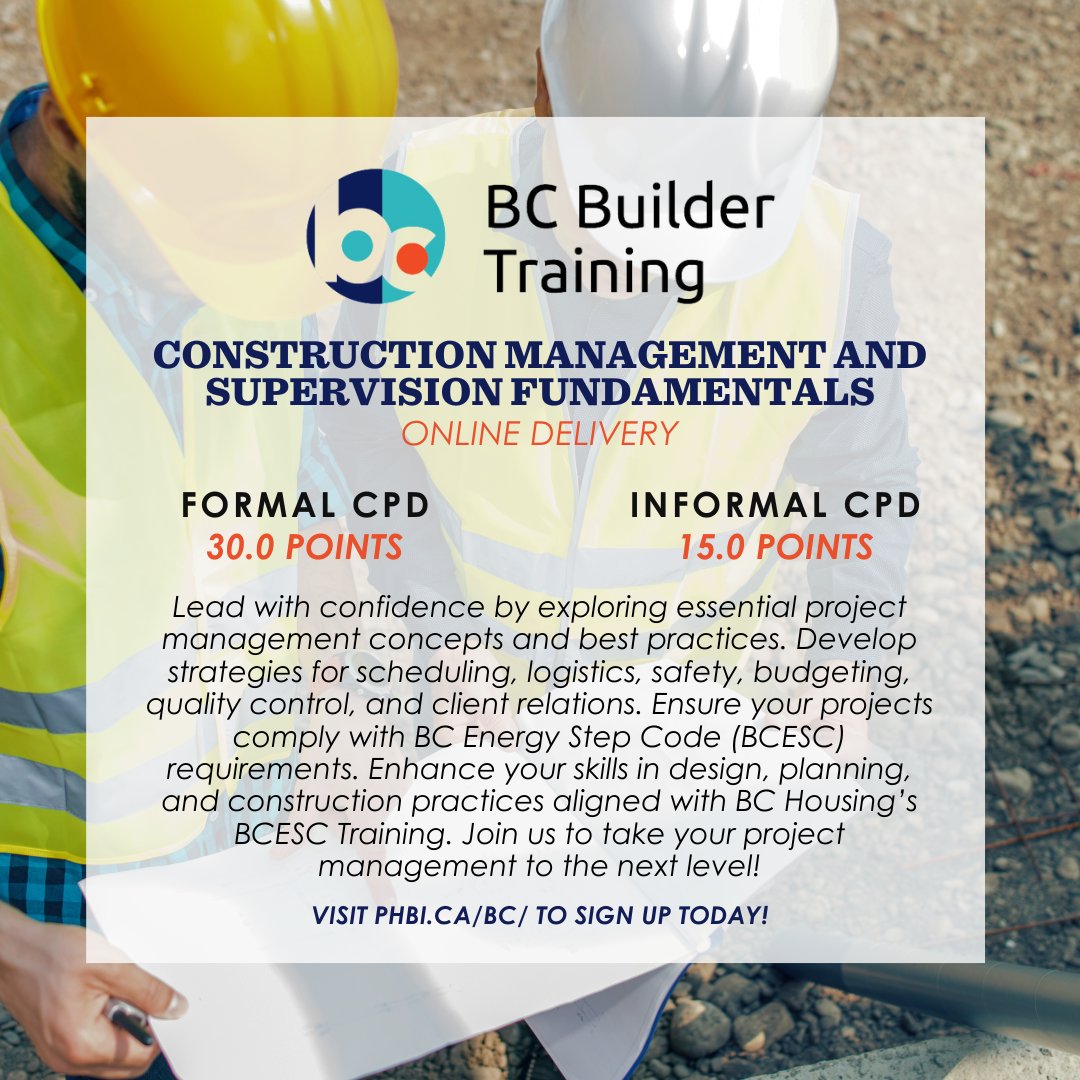 PHBInow's tweet image. PHBI has updated our courses to reflect the recent changes to BC Energy Step Code requirements!
Swipe to check out the newly revised courses! 🔧🔨 📜 
Enroll today at phbi.ca/bc/ and enhance your expertise!
#phbi #BCBuildingCode #BuilderEducation #EnergyStepCodes