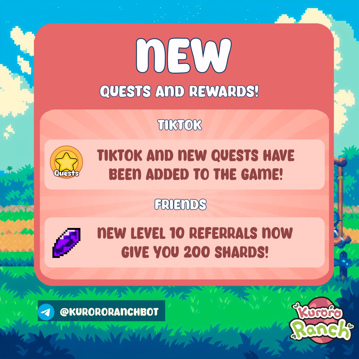 We hear our people:

We just launched new Quests and more ways to earn Shards! 

Go check them out and LEVEL that BEAST!