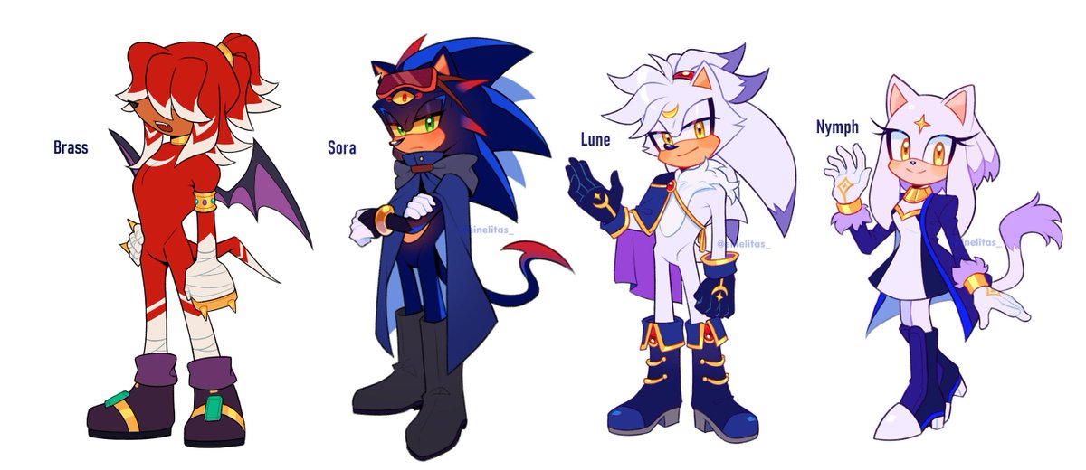 einelitas_'s tweet image. The lineup First sketch -&amp;gt; Final
Brass was born with no legs I'm sorry honey

#fankid