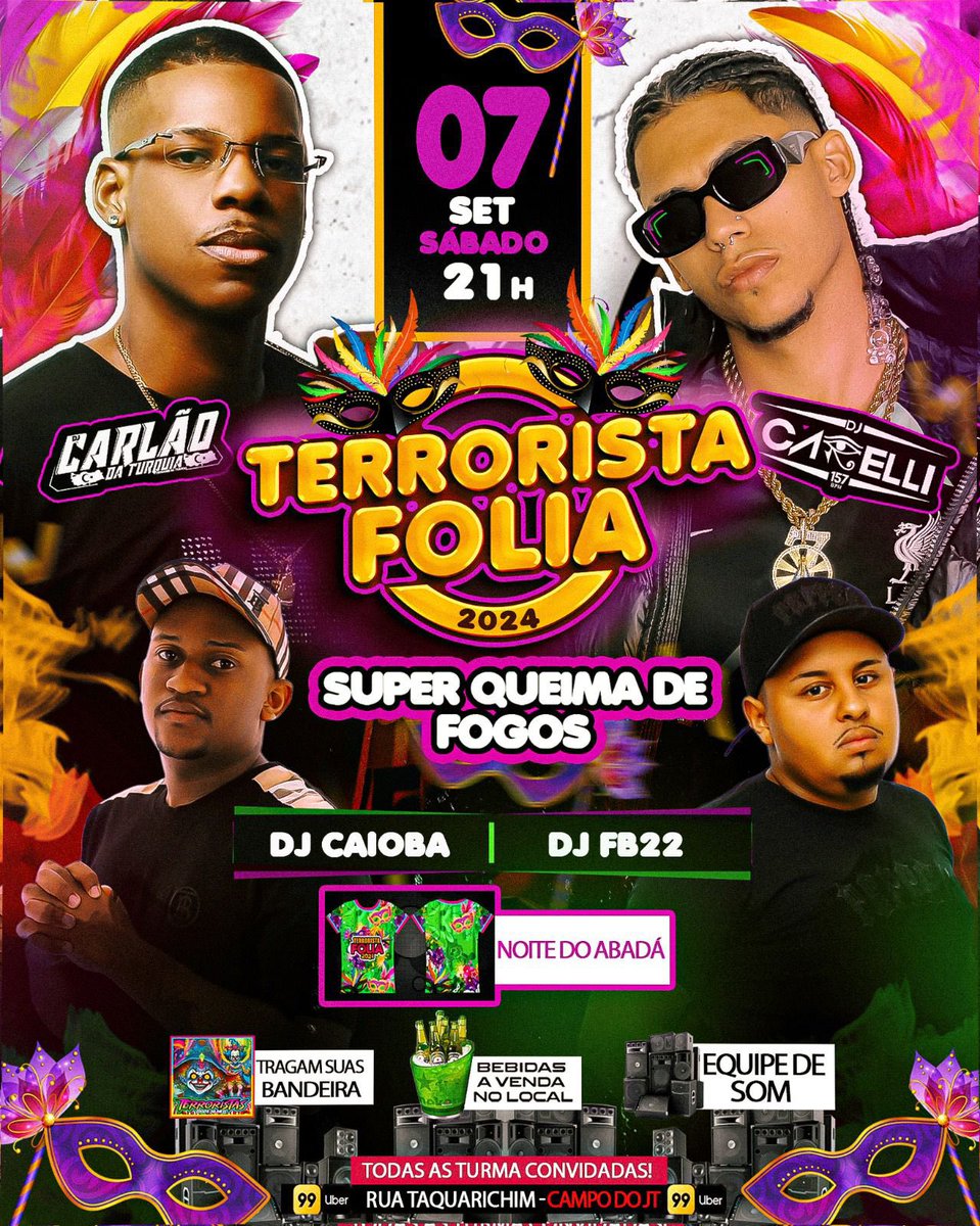 PASSANDO AQUI PRA LEMBRAR QUE DIA 7 de SETEMBRO TEMOS UM ENCONTRO MARCADO! 

isso mesmo, uma noite com a TROPA DO T🫣

se você não for, só você não vai 👇🏽🥳