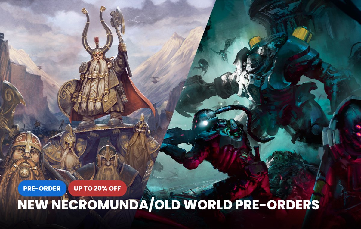 GoblinGamingUK's tweet photo. Your Chance to Preorder Necromunda Hive Secundus! 

Also hide the beer, the Dwarfs are back in Old World! 

#gamesworkshop #warhammercommunity #tabletopgames #necrominda #theoldworld #oldworld https://t.co/eNksrLOav6