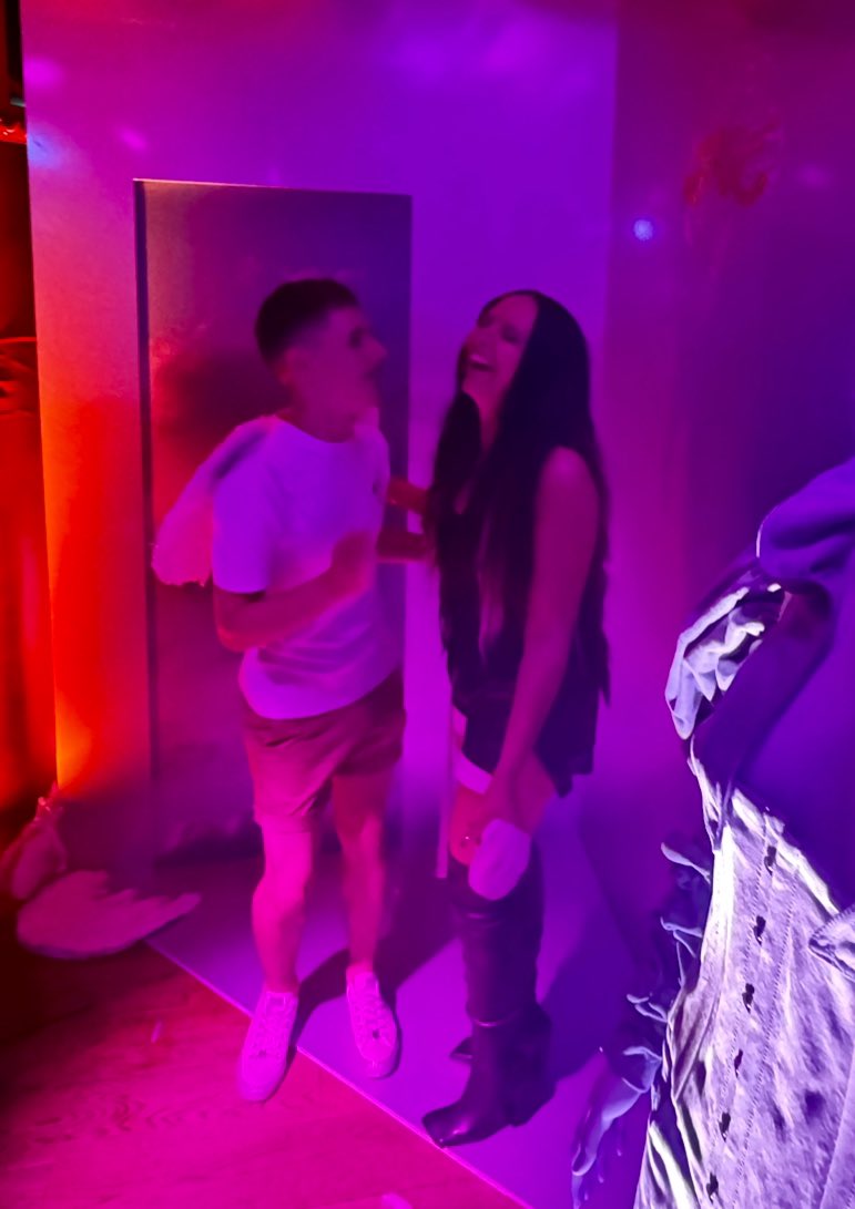 MichaelWsweeney's tweet photo. Don’t worry gays, I told the icon @jadethirlwall that her new single is 100% gay certified at her launch party tonight! 

#AngelOfMyDreams ✨ https://t.co/dJ71FmqT17