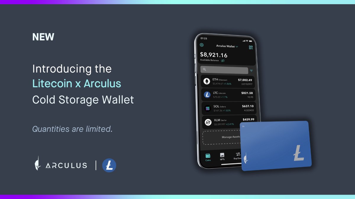 Exciting News! Arculus has partnered with @LTCFoundation to produce a  limited edition Arculus x Litecoin Cold Storage Wallet! Get yours at the  Litecoin Summit in Nashville July 24-25 for a special event-only