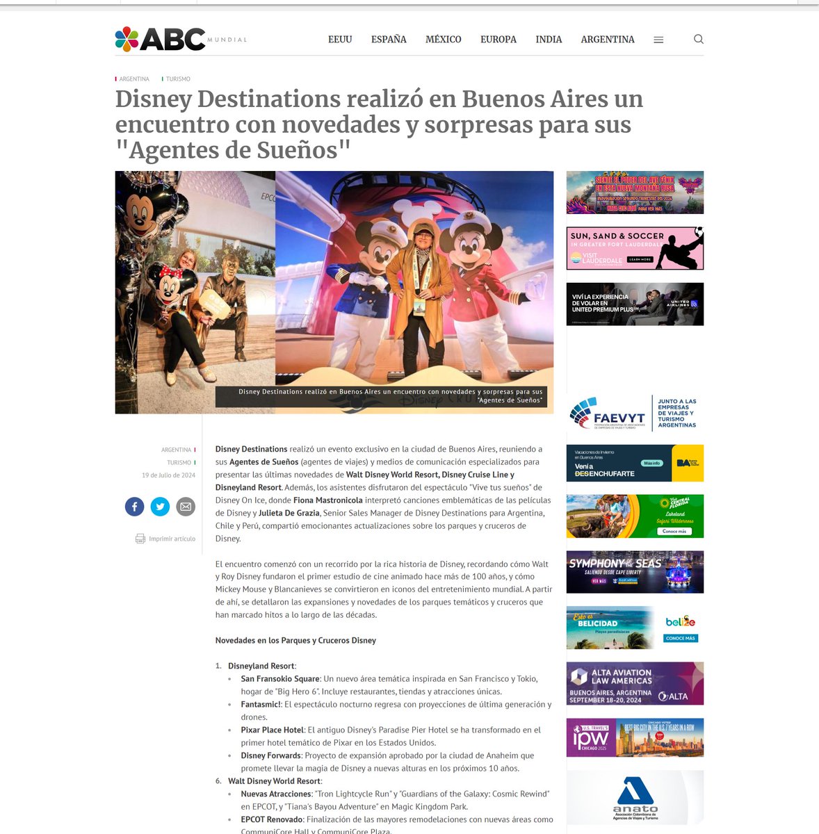 ABCMundial's tweet photo. #DisneyDestinations reunió a sus Agentes de Sueños para presentar las últimas novedades de #WaltDisneyWorld Resort, #DisneyCruise Line y #Disneyland Resort. Los asistentes disfrutaron del espectáculo "Vive tus sueños" de Disney On Ice.
https://t.co/YeD76pVKWY https://t.co/G1XC2qLvqO