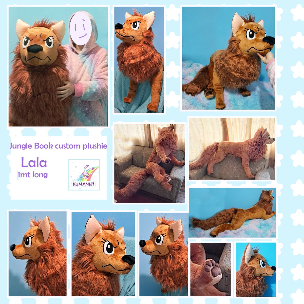 Kumaniji's tweet image. Lala from #junglebook handmade plushie 🧵😊 , in 1mt long, made in minky + fur fabric, all details are handmade 👀 cuddlez soft shape.

#wolf #wolfplush #junglebookplush #lalawolf #customplush #cuddle #softplushie #handmadeplush #flufy #furry