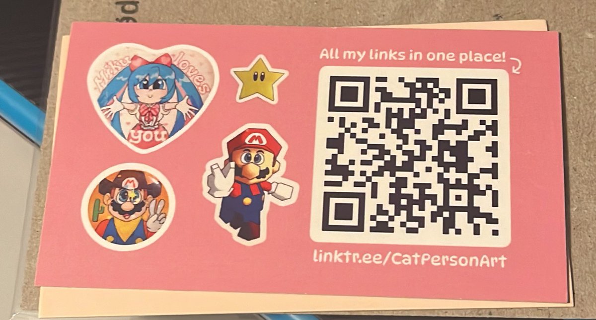 Star_Wyse's tweet photo. before my break, i bought two star fox stickers by @CatPersonArt off of etsy and they just arrived today!! the seller gave me a bonus sticker, and the envelope had a cute wolf doodle on the back

i’ll leave a qr code from one of their cards here so you all can support them! https://t.co/JuEqaJFfOG